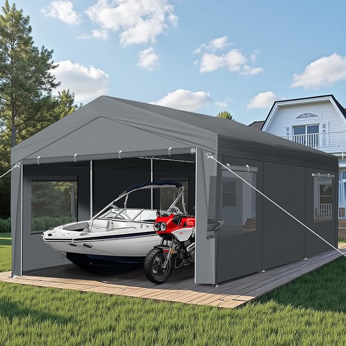 VINGLI 12x20 Carport Canopy Portable Garage - Image 7