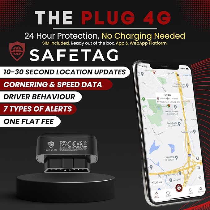 Plug - 4G LTE Car GPS Tracker, Vehicle Location Every 10-30 Seconds, Route - Image 3