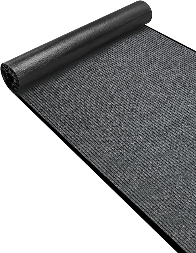 Urban Vista 3' x 10' Commercial Grade Striped Brush Step Entrance Mat, Vinyl - Image 3