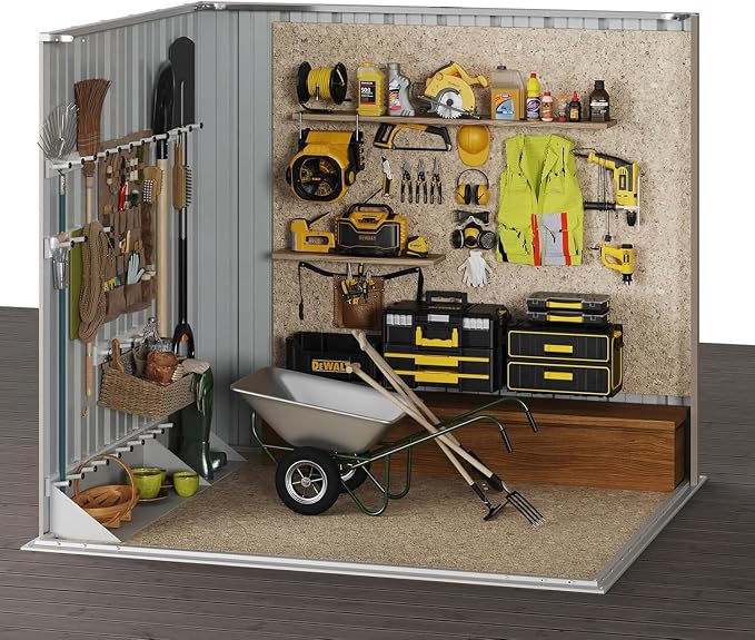Aoxun 5x3 FT Shed Outdoor Waterproof Storage Shed Metal Garden Shed - Image 2