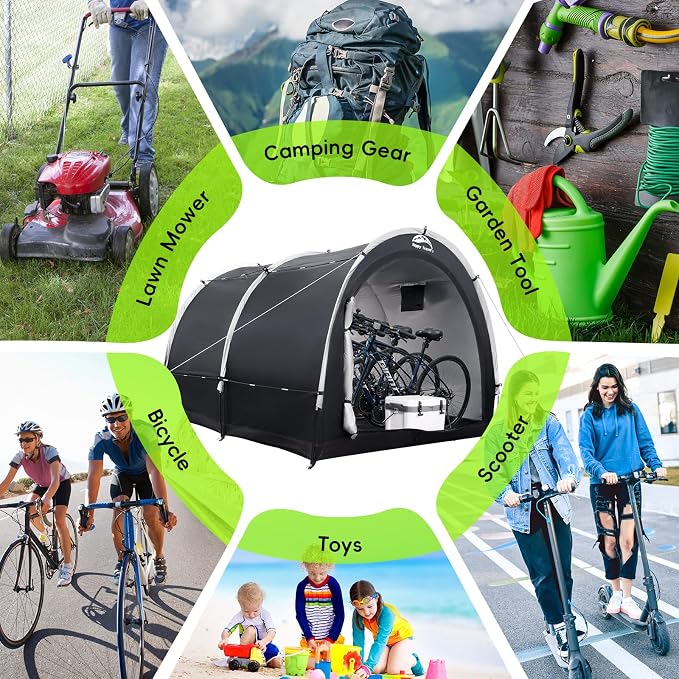 Happy Travel Bike Storage Tent Shed, Outdoor Waterproof Bicycle Covers Shelter - Image 8