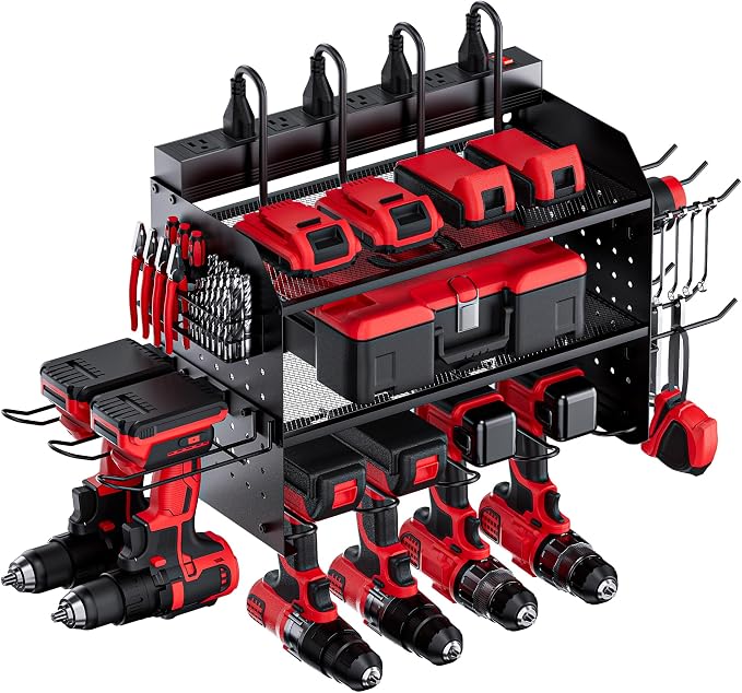 TRZZ Power Tool Organizer Wall Mount, 3-Layer Charging Station by TRZZ