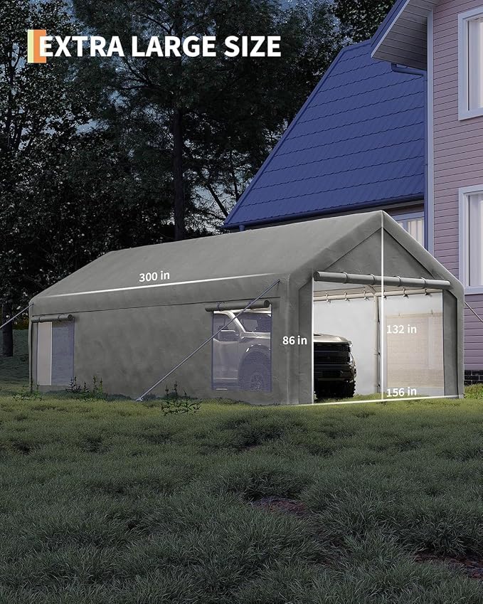 13 x 25ft Heavy-Duty Carport Canopy - Image 6