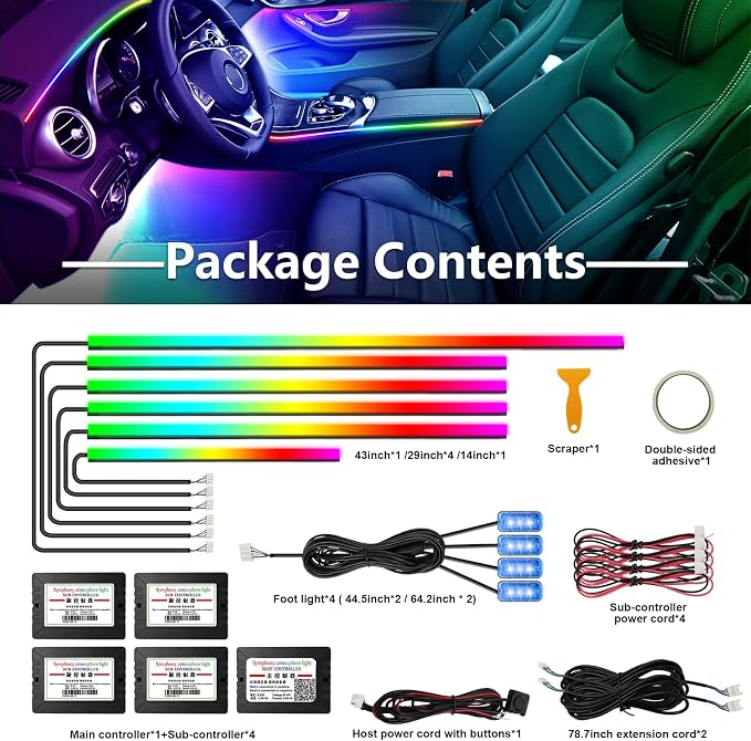 WEBUPAR Dreamcolor Acrylic Interior Lights, 10 in 1 LED Strip Lights - Image 5