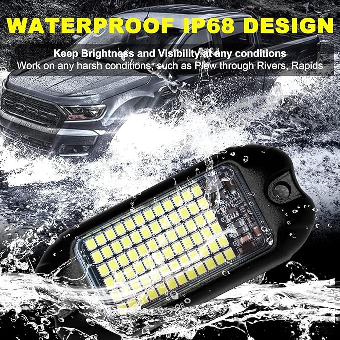 Nicoko 4Pods Pure White 72 Leds SMD Chips 72w High Power Rock Lights Super - Image 4