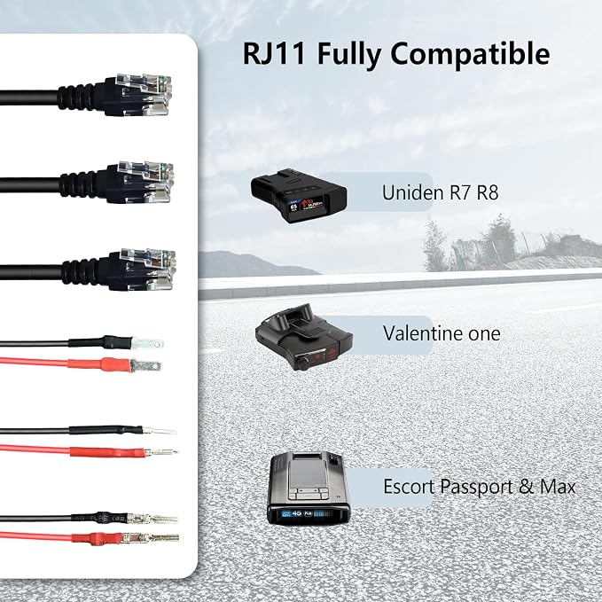 13.8" Radar Detector Hardwire Power Cord, Mirror Wire Plug Kit, - Image 5