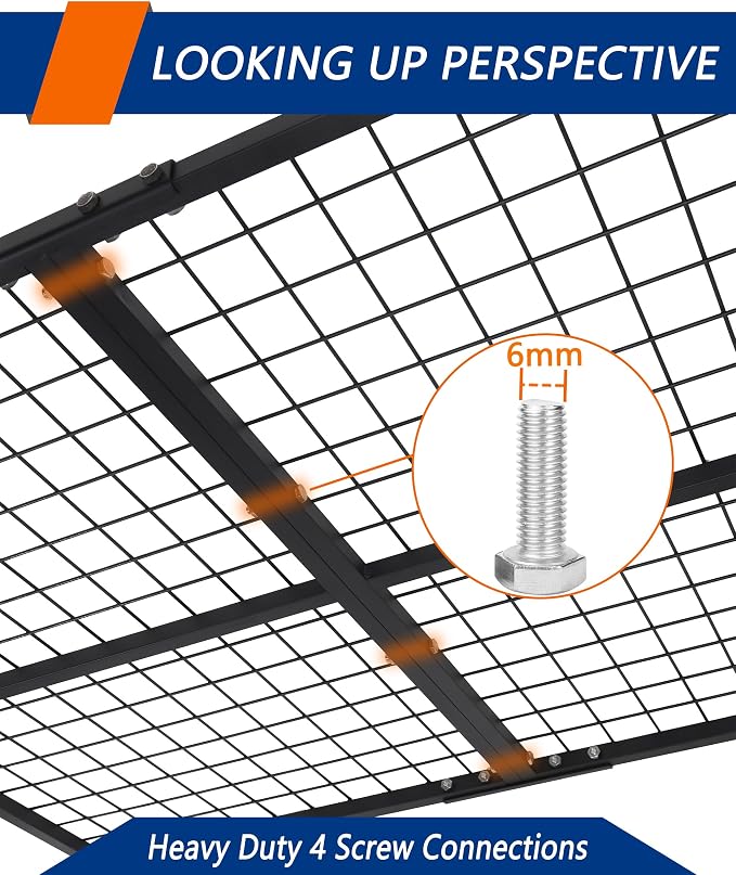 3 x 4FT Overhead Garage Storage Rack, Adjustable Ceiling Storage Racks - Image 8