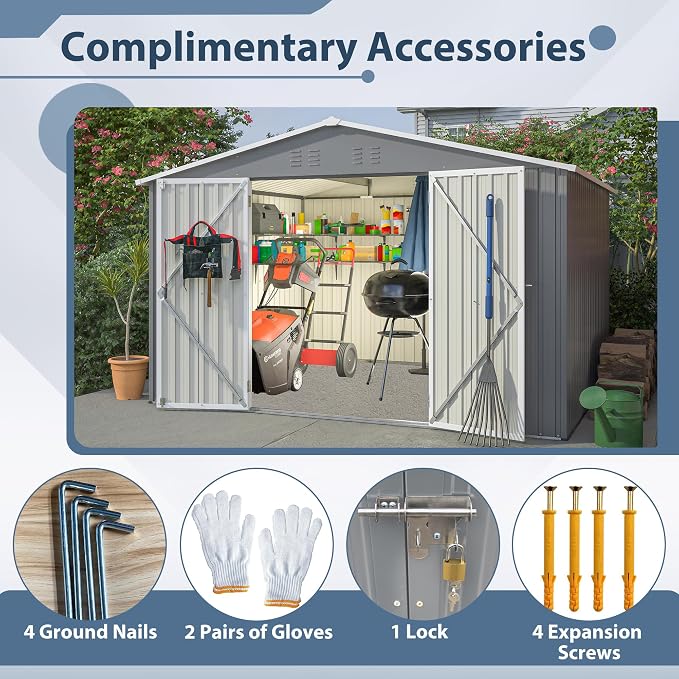 10X8 FT Outdoor Tool Storage Shed - Image 6