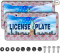 License Plate Frames for Girl Pink License Plate Cover for Women Pink Flamingo by Unknown