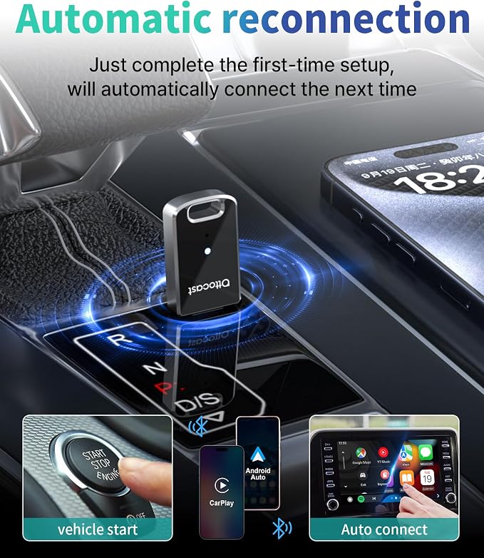 OTTOCAST Mini 2 in 1 Wireless Carplay Adapter & Wireless Android Auto Adapter - Image 6