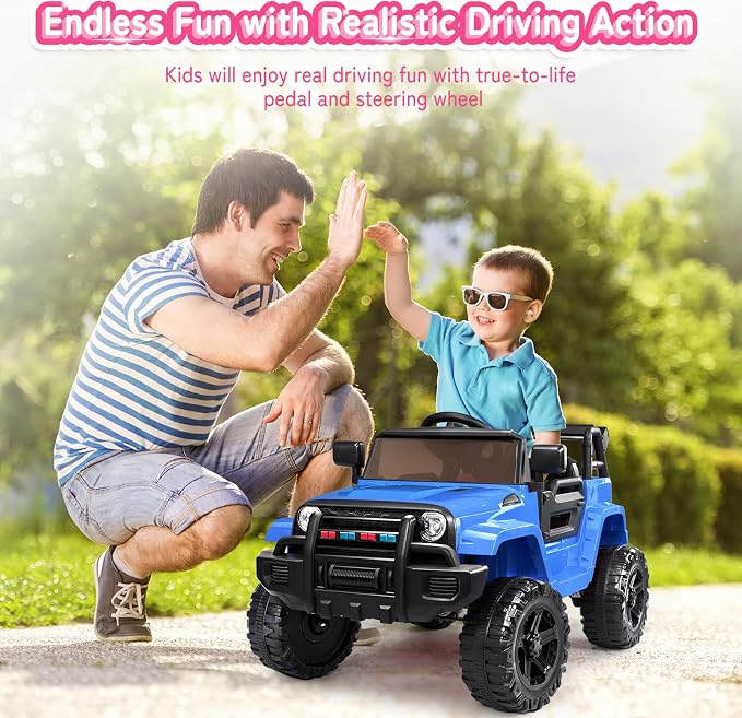 JOYMOR Ride on Truck with Remote Control, 4 Wheels 12V Battery Powered Kids Car - Image 2