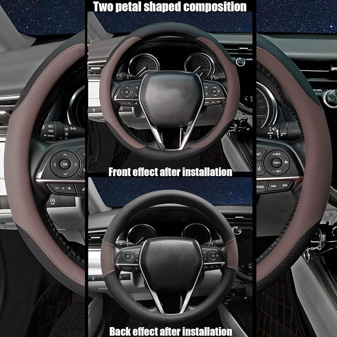 Steering Wheel Cover Standard Size Medium 14.5-15 inch, Breathable Microfiber - Image 3