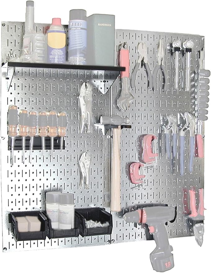 Wall Control 30-WGL-200GVB Galvanized Steel Pegboard Tool Organizer, Galv/Black - Image 4