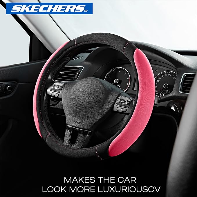 Skechers Pink Steering Wheel Cover, Memory Foam Car Steering Wheel Cover - Image 2