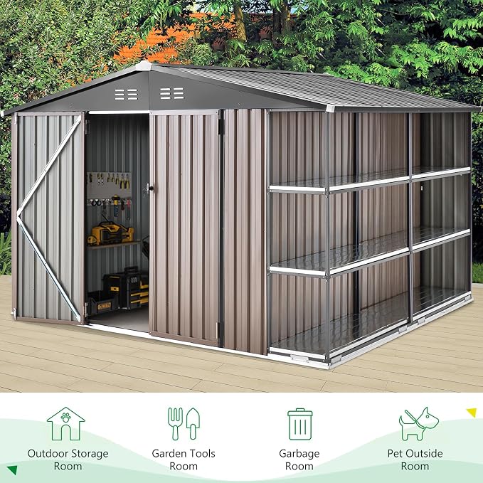 AECOJOY 10x8 Metal Storage Shed - Image 3