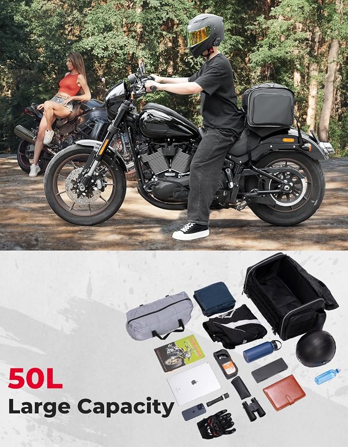 KEMIMOTO Motorcycle Tail Bag, Dual Use Motorcycle Rear Seat Bag - Image 6