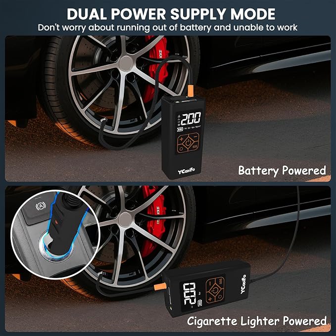 150 PSI Tire Inflator Portable Air Compressor, 8000mAh Battery Auto Shut-Off - Image 2