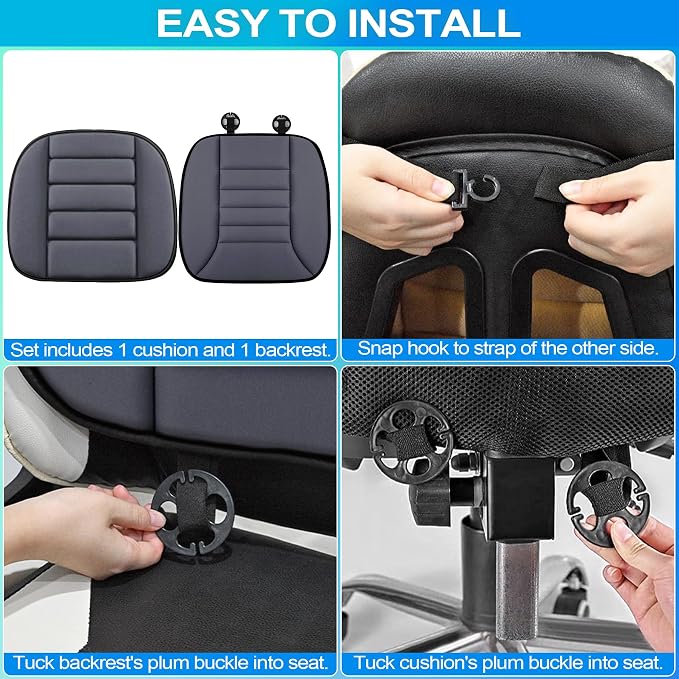 MYFAMIREA Car Seat Cushion and Lumbar Support Pillow 1.2'' Thick Memory Foam - Image 3
