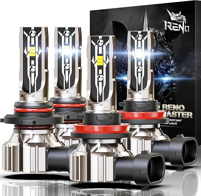 RENO 9005 H11 Bulb Combo, 9005 H11 Fog Lights, H11 9005 Light Bulbs Fanless In by RENO