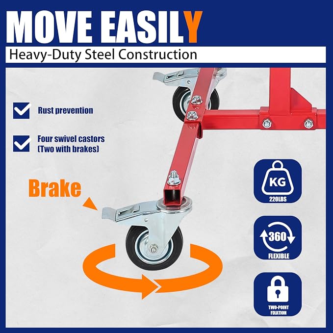 HECASA Adjustable Car Door Installer and Remover Jack Lift Hoist w/Swivel - Image 4