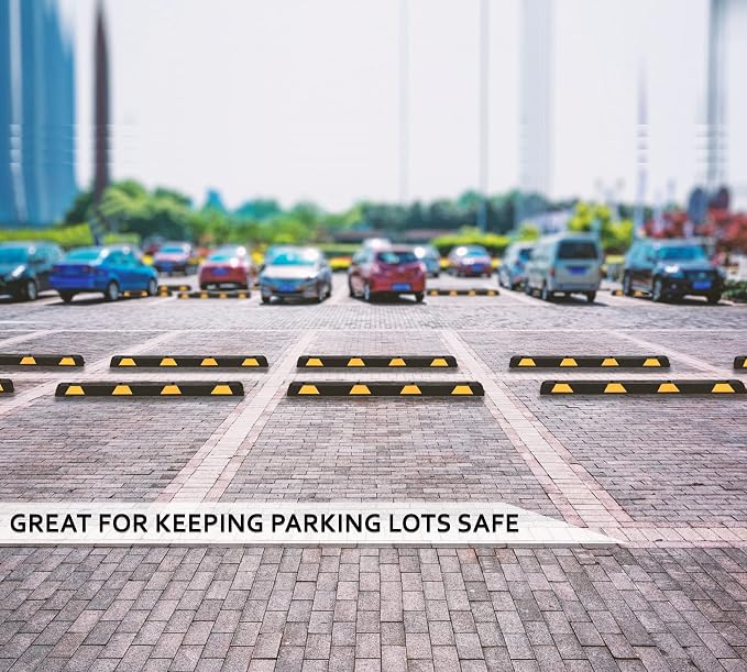 Zento Deals Rubber Parking Curb Garage Car Stopper - Image 2