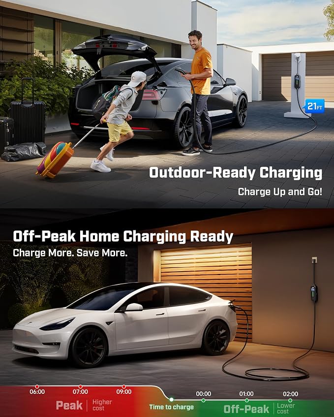 2025 Upgraded Level 1&2 Tesla Charger, 8-16A Adjustable Current, Timer & Smart - Image 4