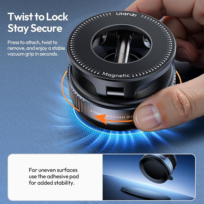 ULANZI SK-25 Car Phone Holder for Magsafe, Vacuum Suction Cup Magnetic Phone - Image 5