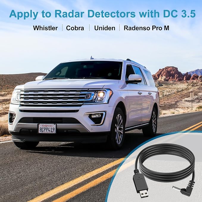 Radar Detector Cable, USB to DC3.5 Plug Cord, Replacement Radar Detectors Power - Image 6