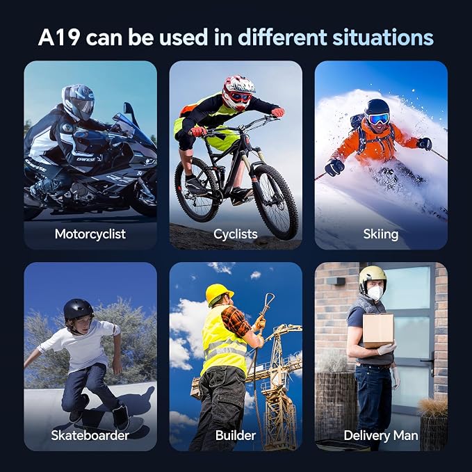 Motorcycle Helmet Bluetooth Headset, Outdoor Wireless Bluetooth 5.4 Headphone - Image 3