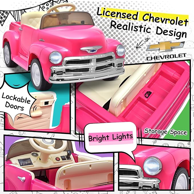 Joywhale 12V Kids Ride on Car Licensed Chevrolet 3100 Pickup Battery Powered - Image 5