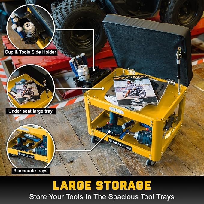 Rolling Mechanic Shop Stool - Image 6