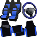 CAR PASS 3D Air Mesh Car Seat Covers Full Sets w/5mm Sponge, Steering Wheel by CARPASS