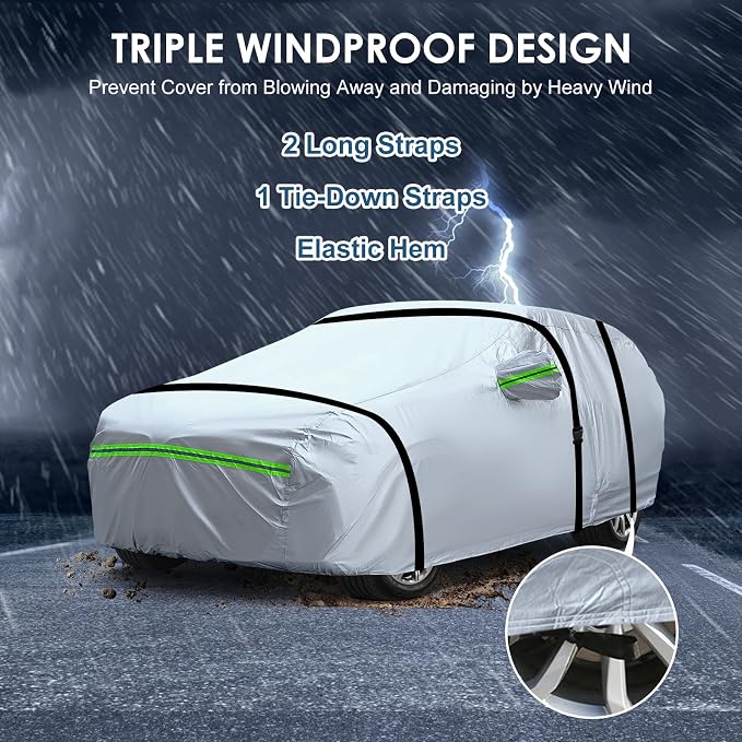 AUQDD 6-Layers Premium SUV Car Cover Waterproof All Weather Weatherproof UV Sun - Image 6