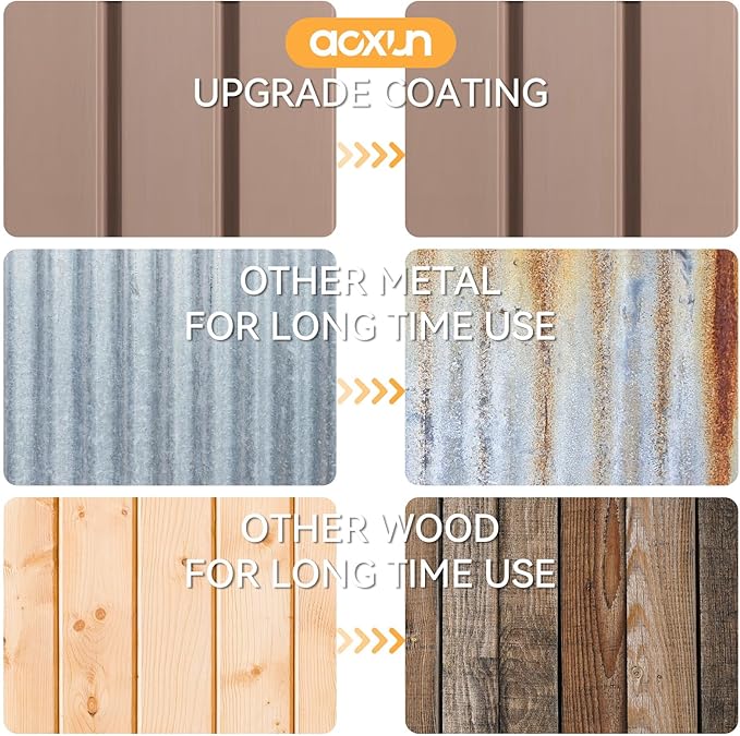 Aoxun 6x3.9 FT Shed Metal Outdoor Storage Shed Garden Shed - Image 3