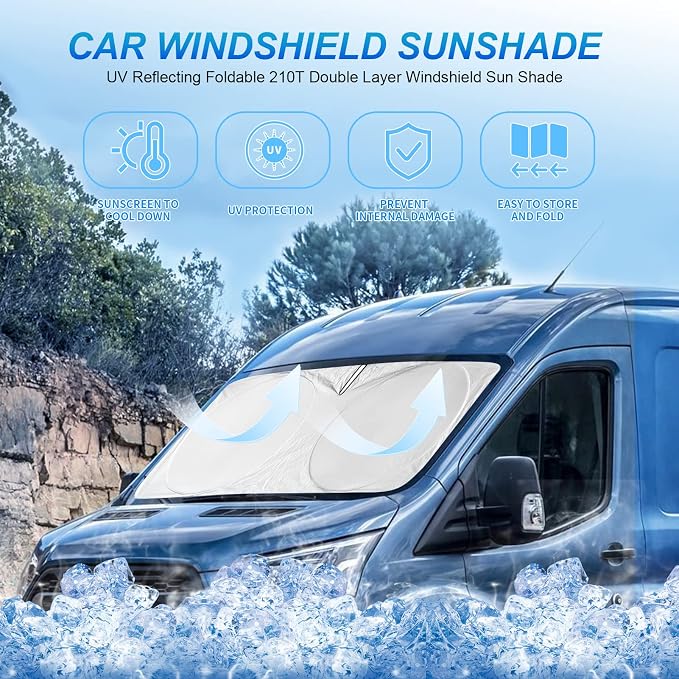 for Ford Transit 2015-2023 2024 2025 2026 Car Windshield Sunshade Sun Shield - Image 2