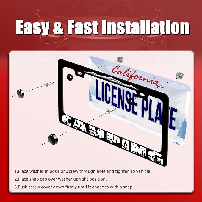 Camping License Plate Frame Mountains License Plate Holder Forest - Image 3