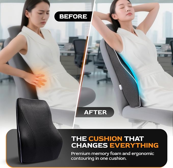 Extra Dense Lumbar Pillow with Double Adjustable Straps - Image 4