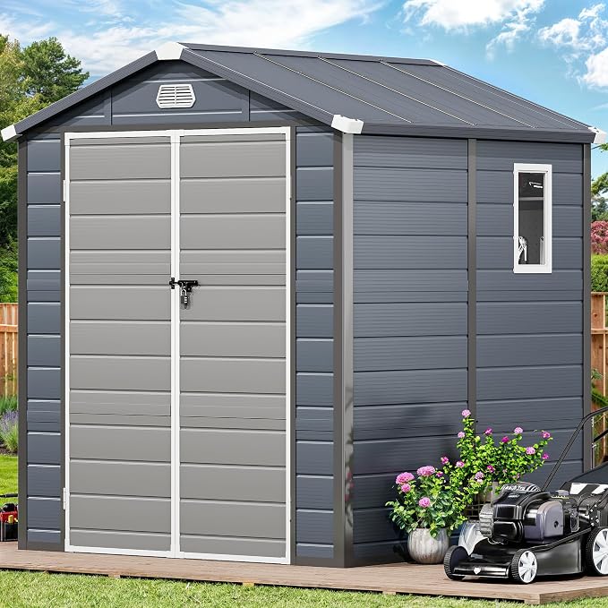 YITAHOME 6x6FT Outdoor Storage Shed w/o Floor, All-Weather Plastic Shed by YITAHOME
