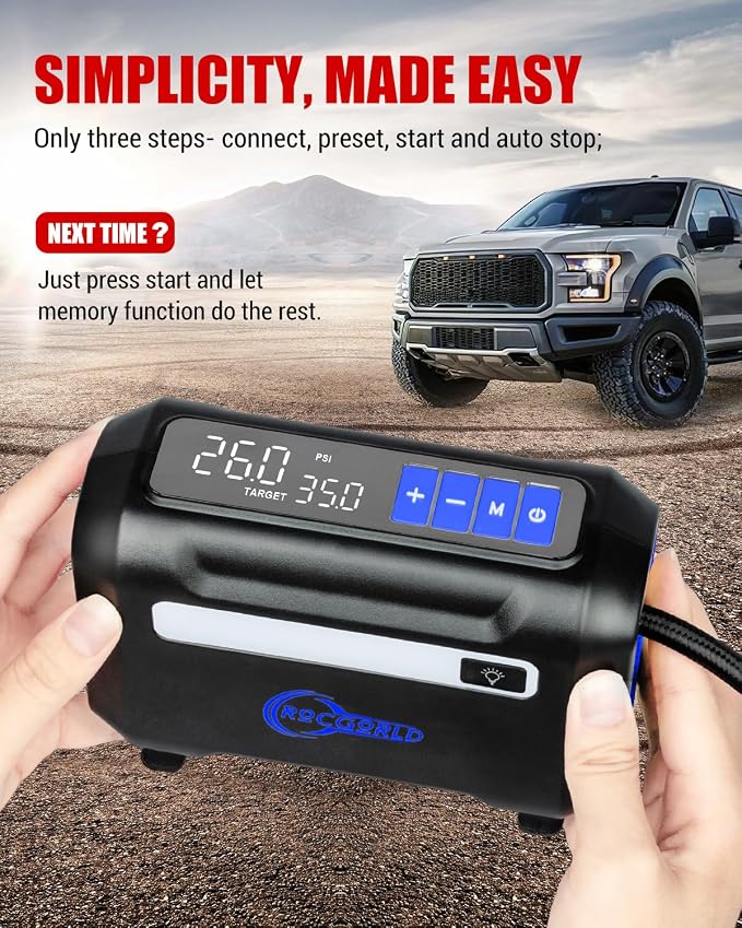 R8 Tire Inflator Portable Air Compressor, DC 12V Air Compressor Portable - Image 4