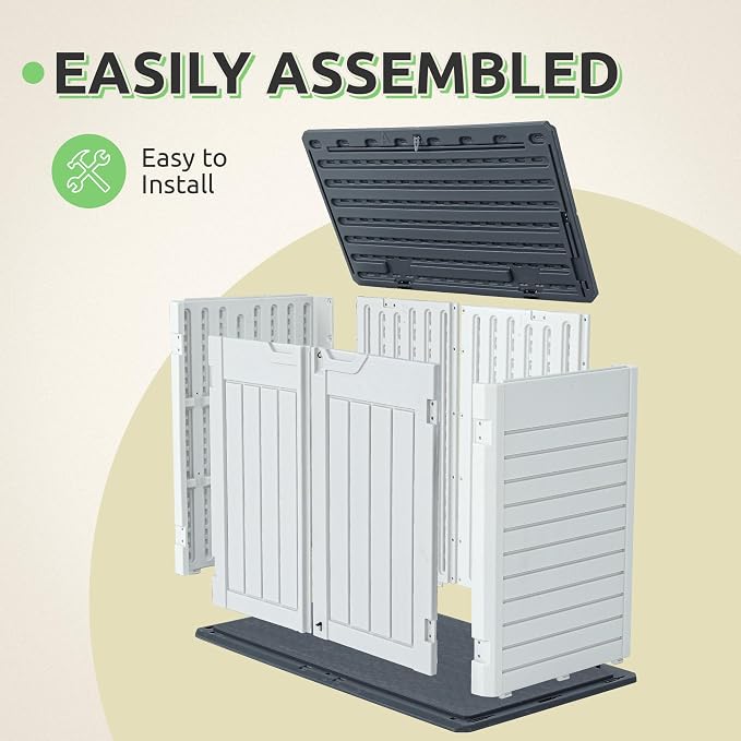 GOOBED Horizontal Shed with Padlock Latch, Outdoor Storage Shed - Image 4