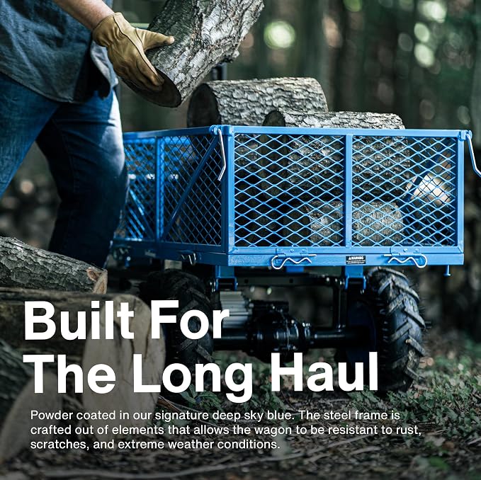 Landworks AGM Electric Utility Cart - 500W Lead-Acid Battery-Powered Power Wagon - Image 4