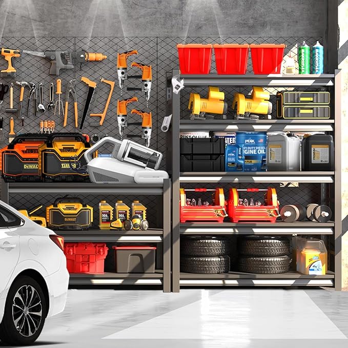 Metal Garage Shelving Unit, Heavy Duty 5-Tier Adjustable Storage Rack, Steel - Image 2