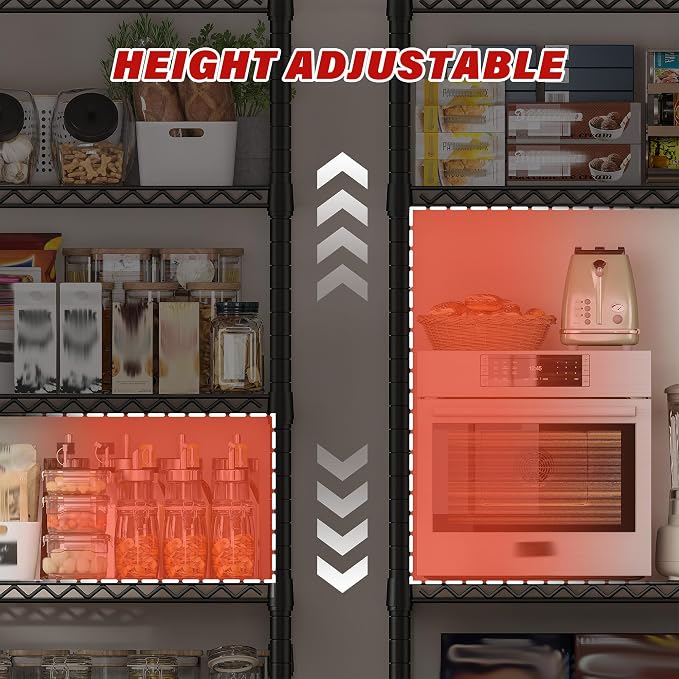 REIBII 60''W X 82.6" H Steel Heavy Duty Wire Shelving Unit - Image 9