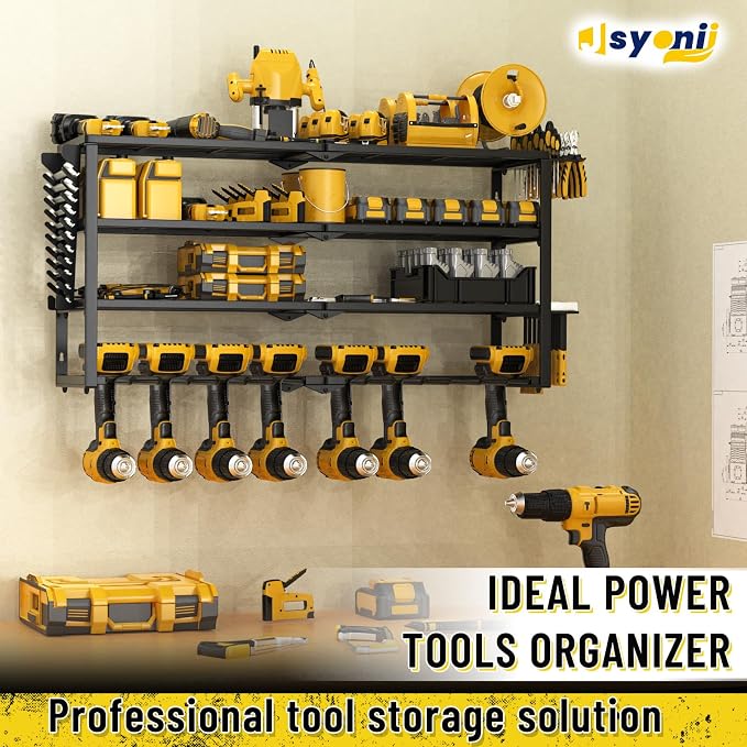Heavy Duty Power Tool Organizer Wall Mount, Cordless Drill Hanger Storage Rack - Image 4
