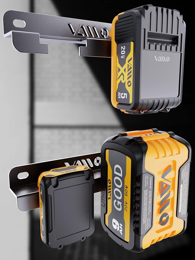 VAIIO Compatible DeWalt 20V 60V 12V Battery Rack Holder, Wrought Iron Heavy - Image 3