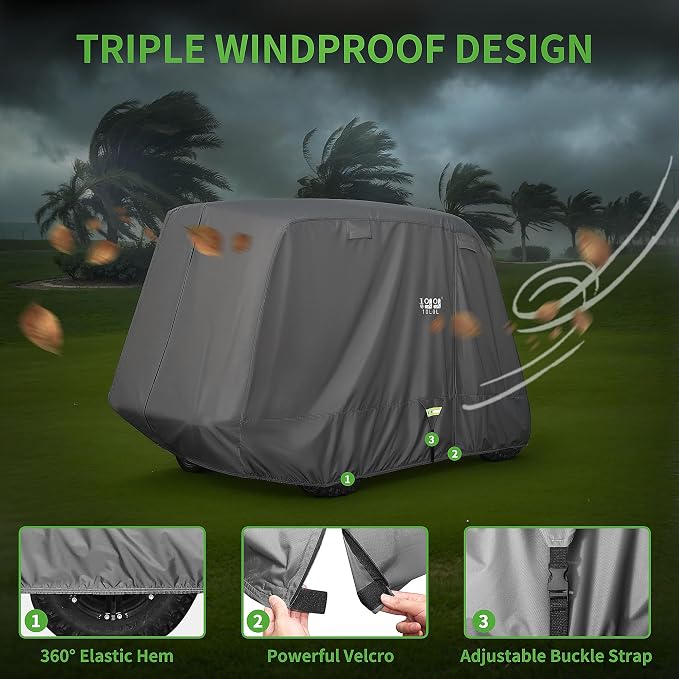 10L0L Heavy Duty Golf Cart Cover - Image 5
