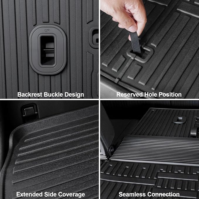 Floor Mats for 2024 2025 2026 Hyundai Santa Fe 6-Seat/7-Seat, All Weather TPE - Image 8