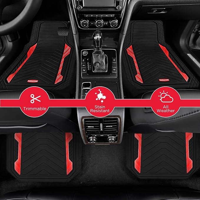Rubbermaid Car Floor Mat, Heavy Duty All-Weather Car Mats Full Set - Image 3