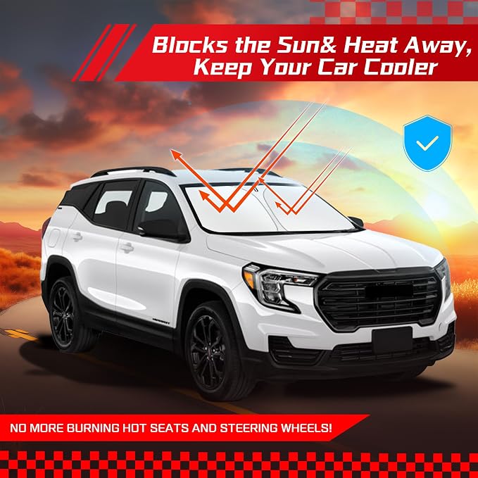ARISMOTOR Windshield Sun Shade for GMC Terrain 2018-2025, Custom Fit Foldable - Image 7