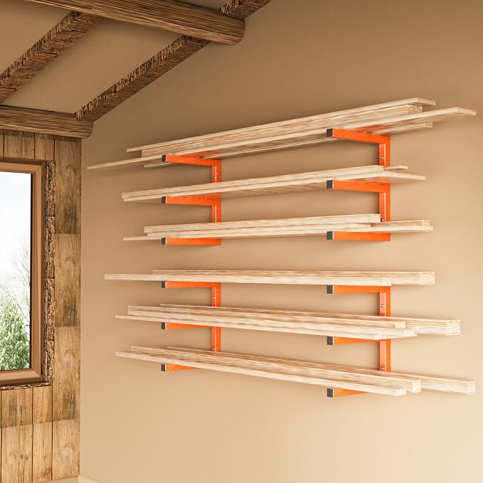 YYR Wood Organizer and Lumber Storage Rack Wall Mount, Heavy Duty Metal Shelf - Image 9